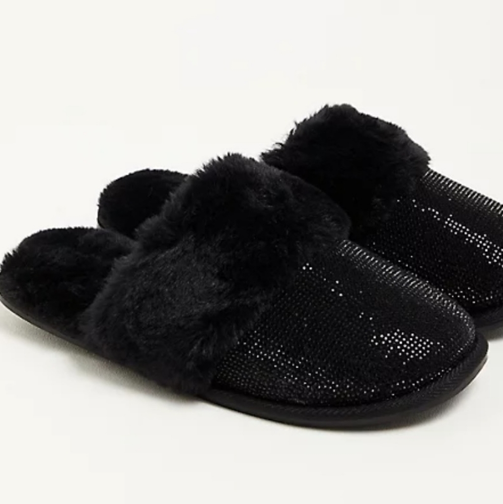 Embellished Furry Slippers